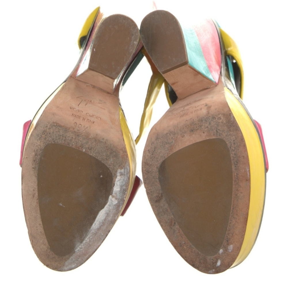 Giuseppe ZanottiPatent Leather Colorblock Pattern Sandals, Size 9.5 - Picture 4 of 5